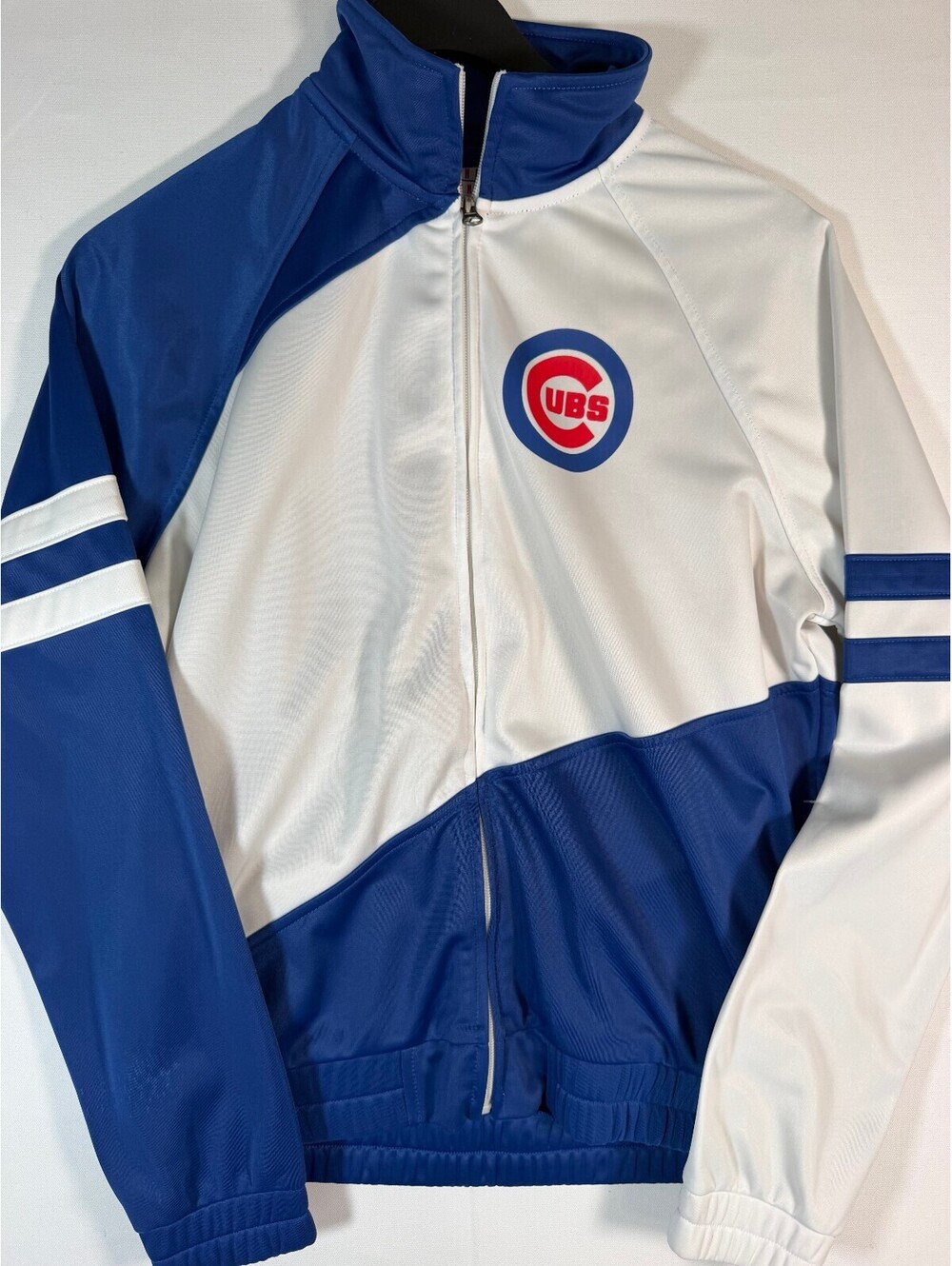 Chicago Cubs Blue and White Full-Zip Track Jacket